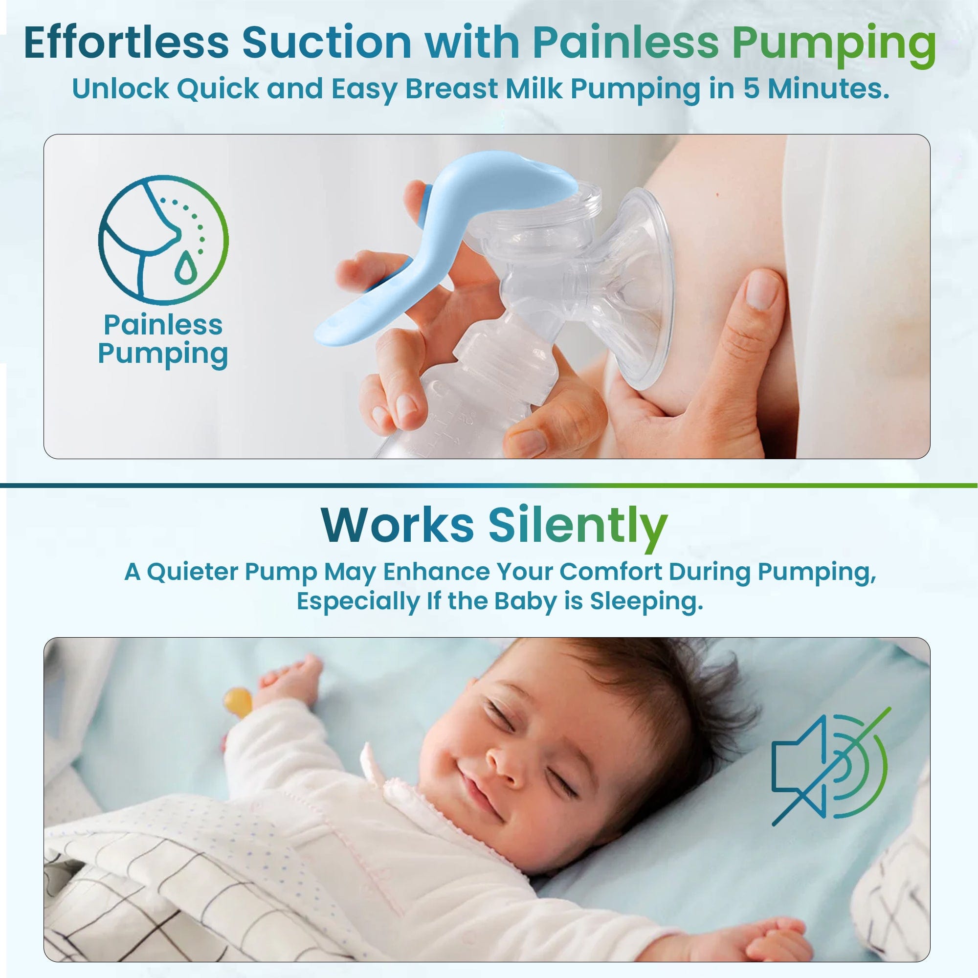 Dr Trust USA Breast Pump Trumom USA Manual Breast Pump, Small Portable Baby Feeding Pump With BPA FREE Accessories & Adjustable Suction Hand Pump Breastfeeding Pump, 125 ml Milk Collector Bottle (Blue) 6004