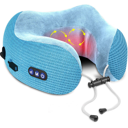 Dr Trust USA Ortho Products Dr Trust USA Cloudwalker Neck Pillow for Travel Comfort in Flights, Train, Airplane, Rechargeable Memory Foam Neck Support with Massage & Heat For Pain Relief, Travelling Sleep Accessories 386