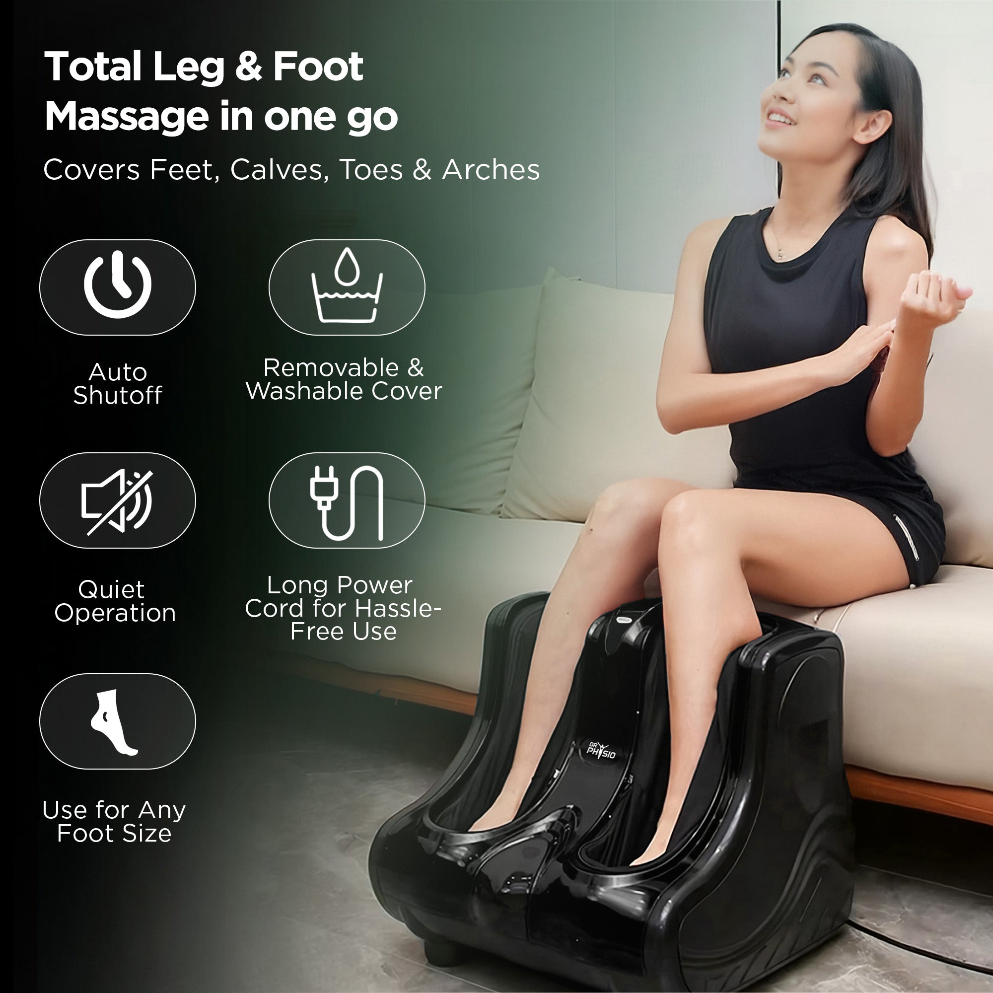 Dr Physio USA Monarch Leg, Foot, Ankle & Calf Massage Machine 1046 (with Heat)