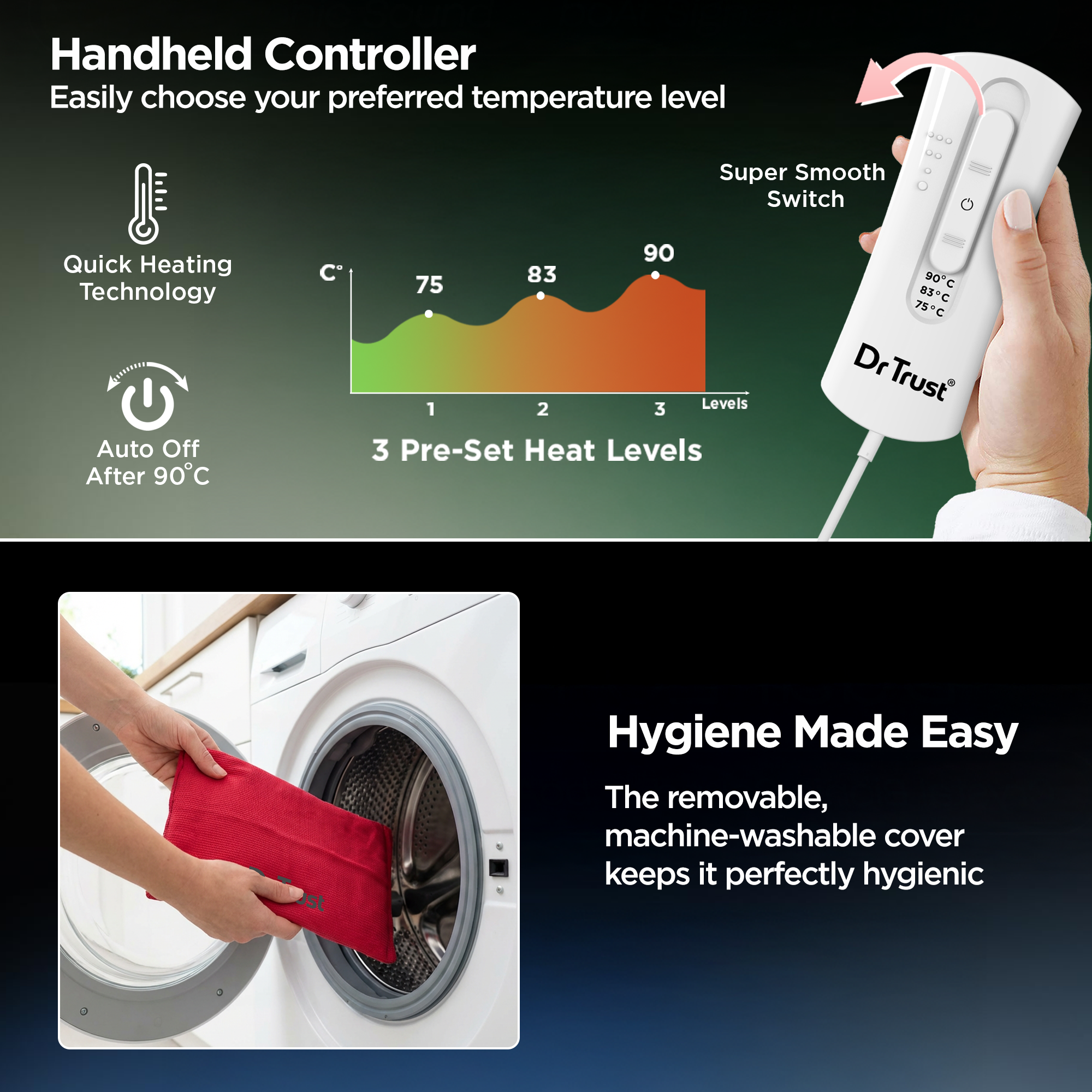 Dr Trust USA PinkTherm Orthopedic Heating Pad 3102