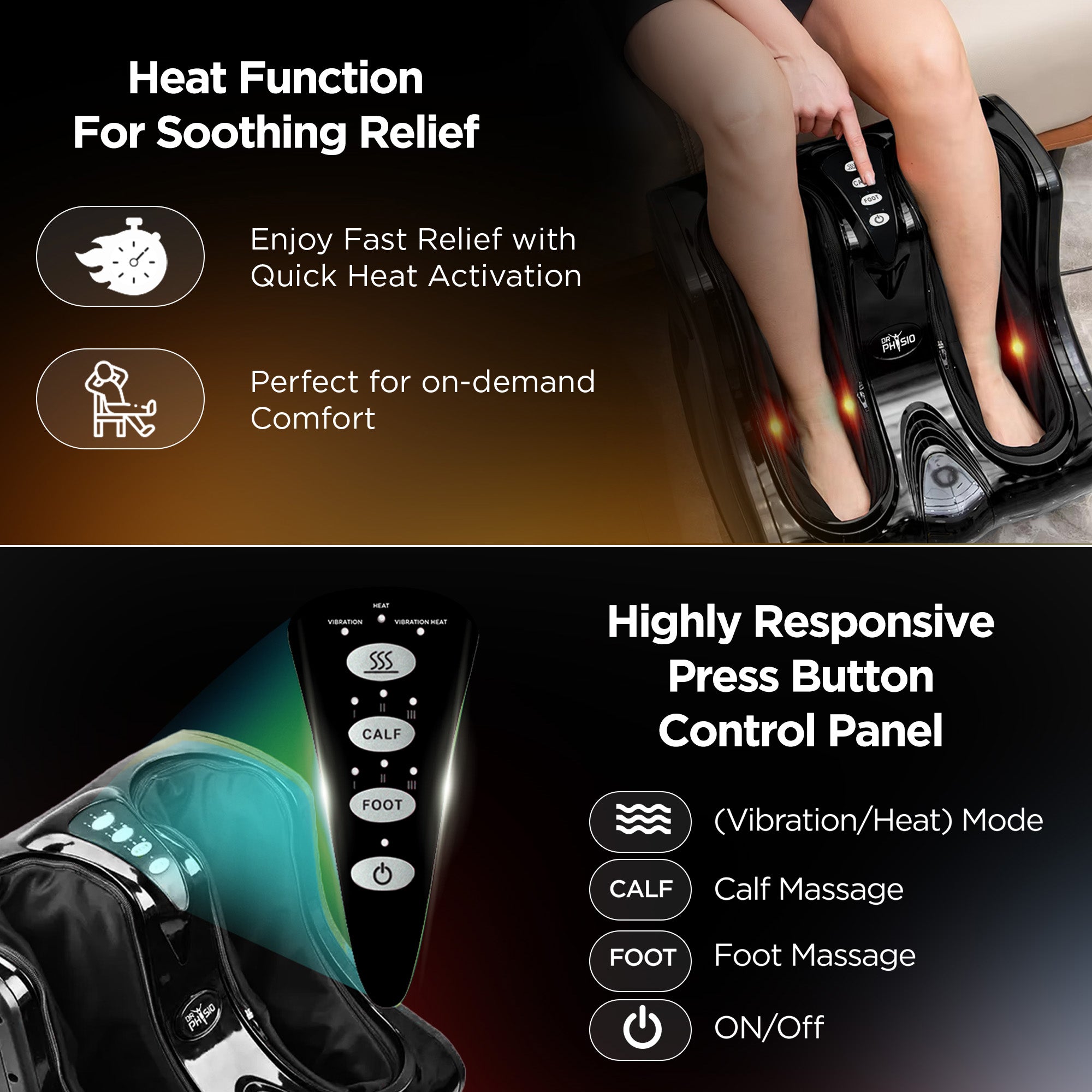 Dr Physio USA Monarch Leg, Foot, Ankle & Calf Massage Machine 1046 (with Heat)