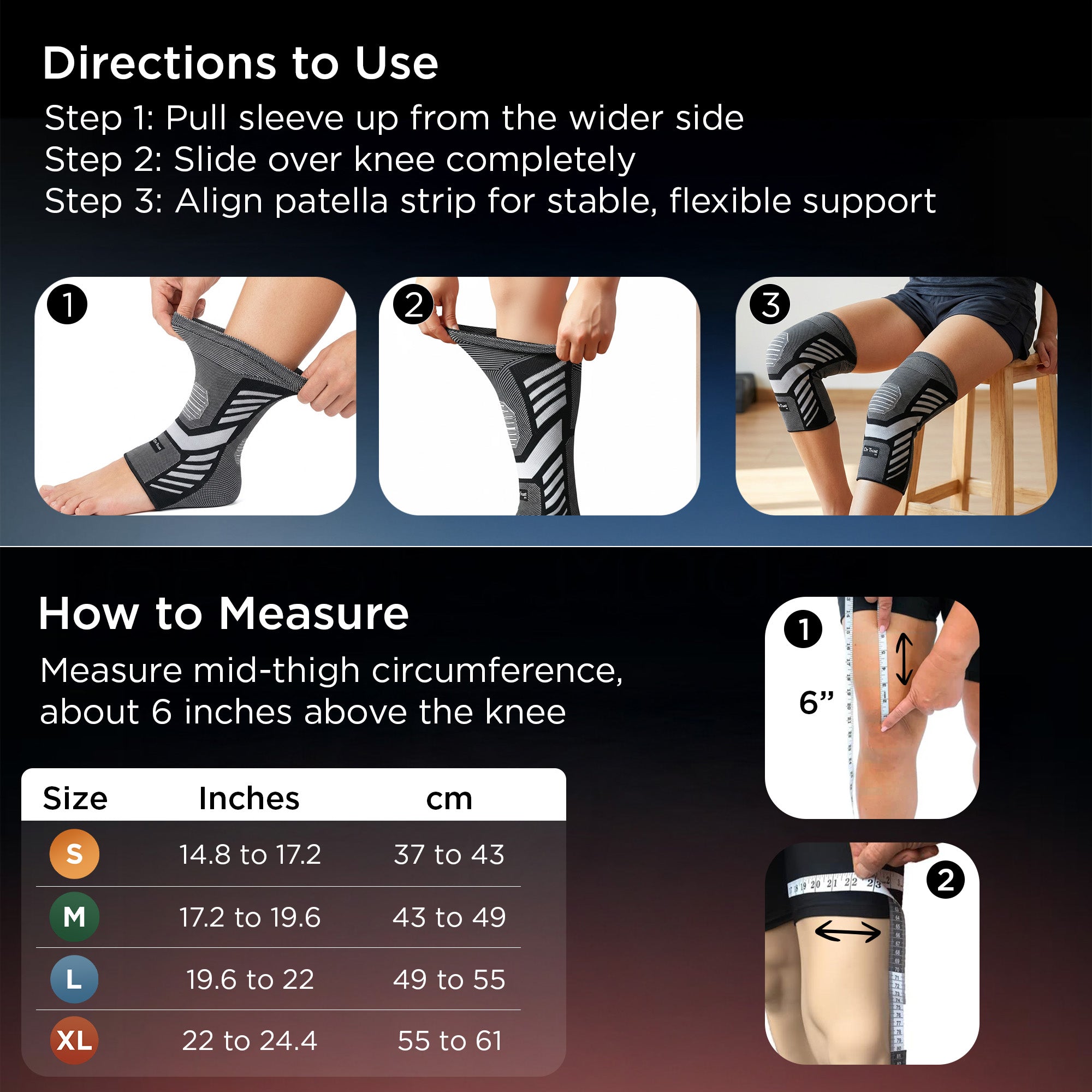 Dr Trust USA Knee Cap Pro for Knee Pain, Meniscus Tear, ACL Arthritis, Sports and Recovery Support, Advanced Compression Knee Sleeve for Joint Stability Recovery Knee Brace For Men and Women (2 pack) 4520