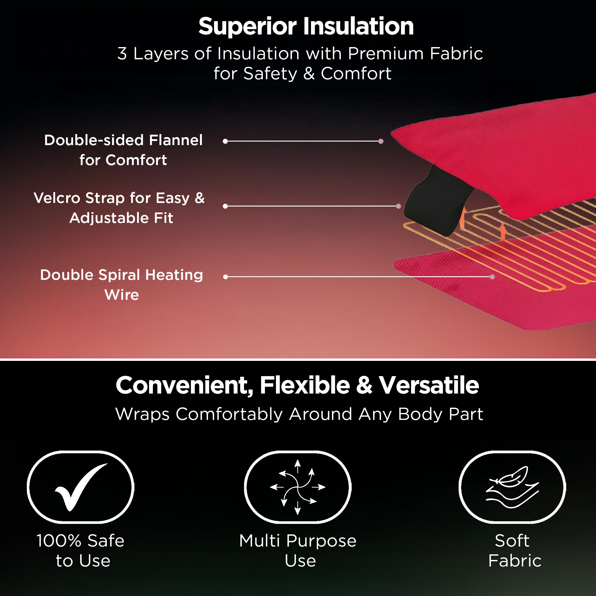 Dr Trust USA PinkTherm Orthopedic Heating Pad 3102