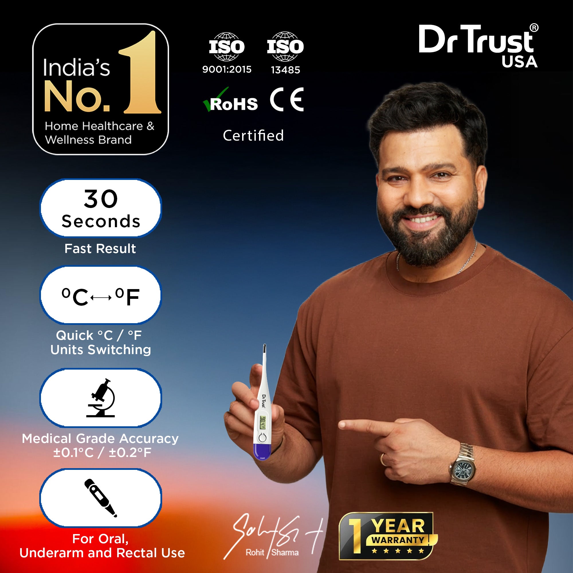 Dr Trust USA Digital Thermometer 605