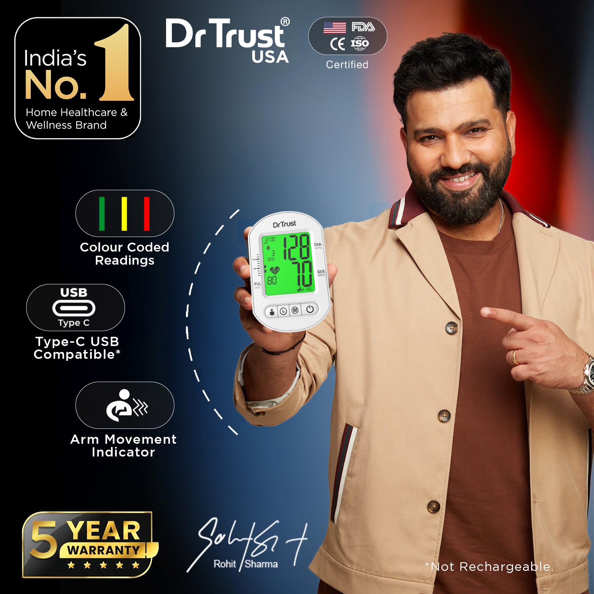 Dr Trust USA Intellitrack Portable Digital BP Monitor 133