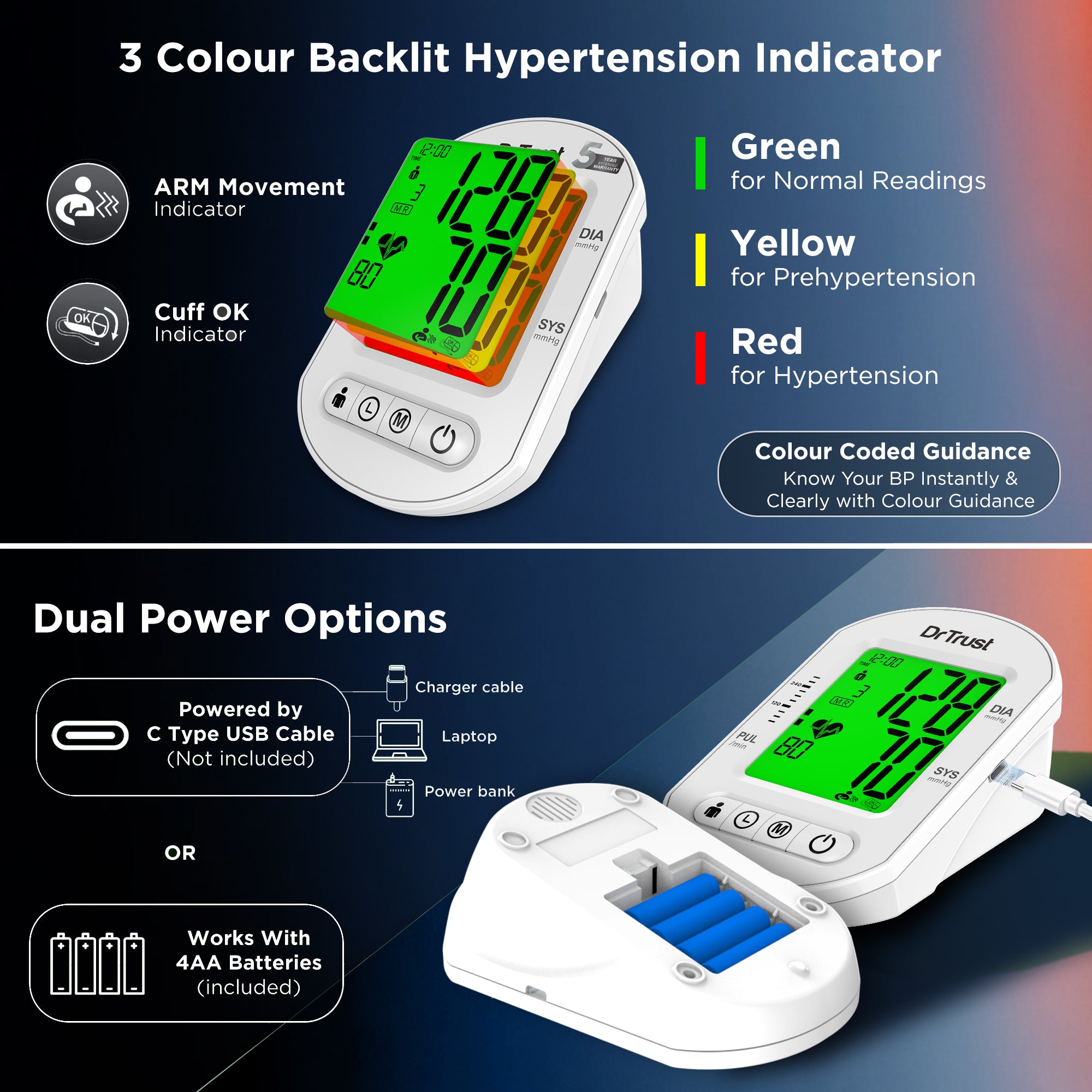 Dr Trust USA Intellitrack Portable Digital BP Monitor 133
