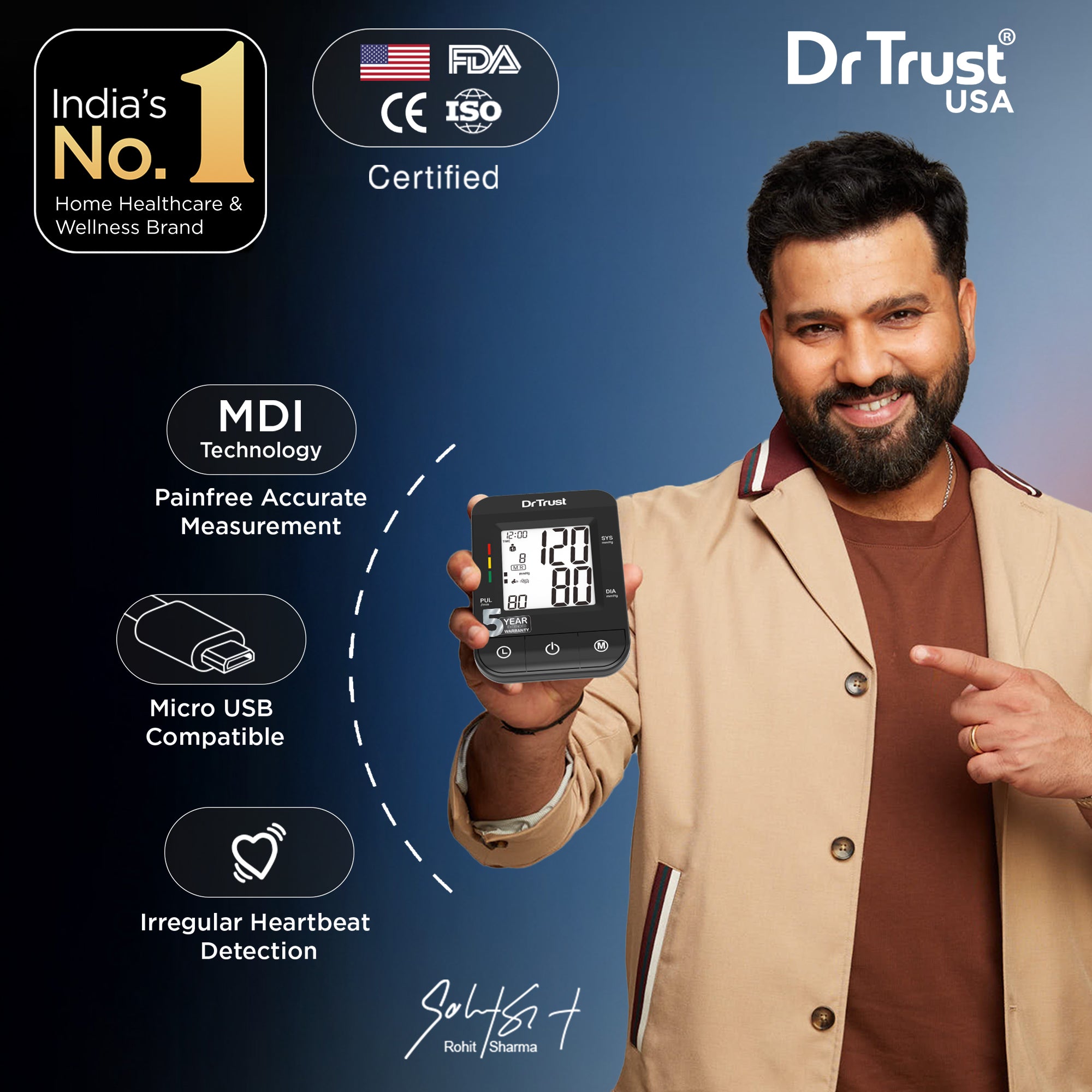 டாக்டர் டிரஸ்ட் யுஎஸ்ஏ பிபி கம்ஃபோர்ட் ப்ரோ இரத்த அழுத்த மானிட்டர் மெஷின் 115 