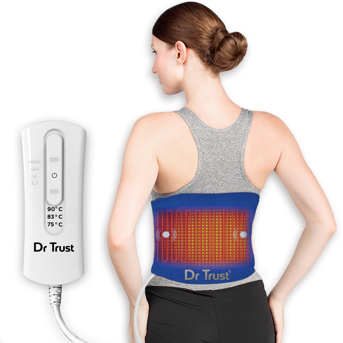 Dr Trust USA Orthopedic Electric Heat Belt for Back Pain Relief I Lower Back Heating Pad with Temperature Control for Abdominal/Stomach Pain I Period Cramps I Lumbar, Shoulder & Knee Pain Management- 368