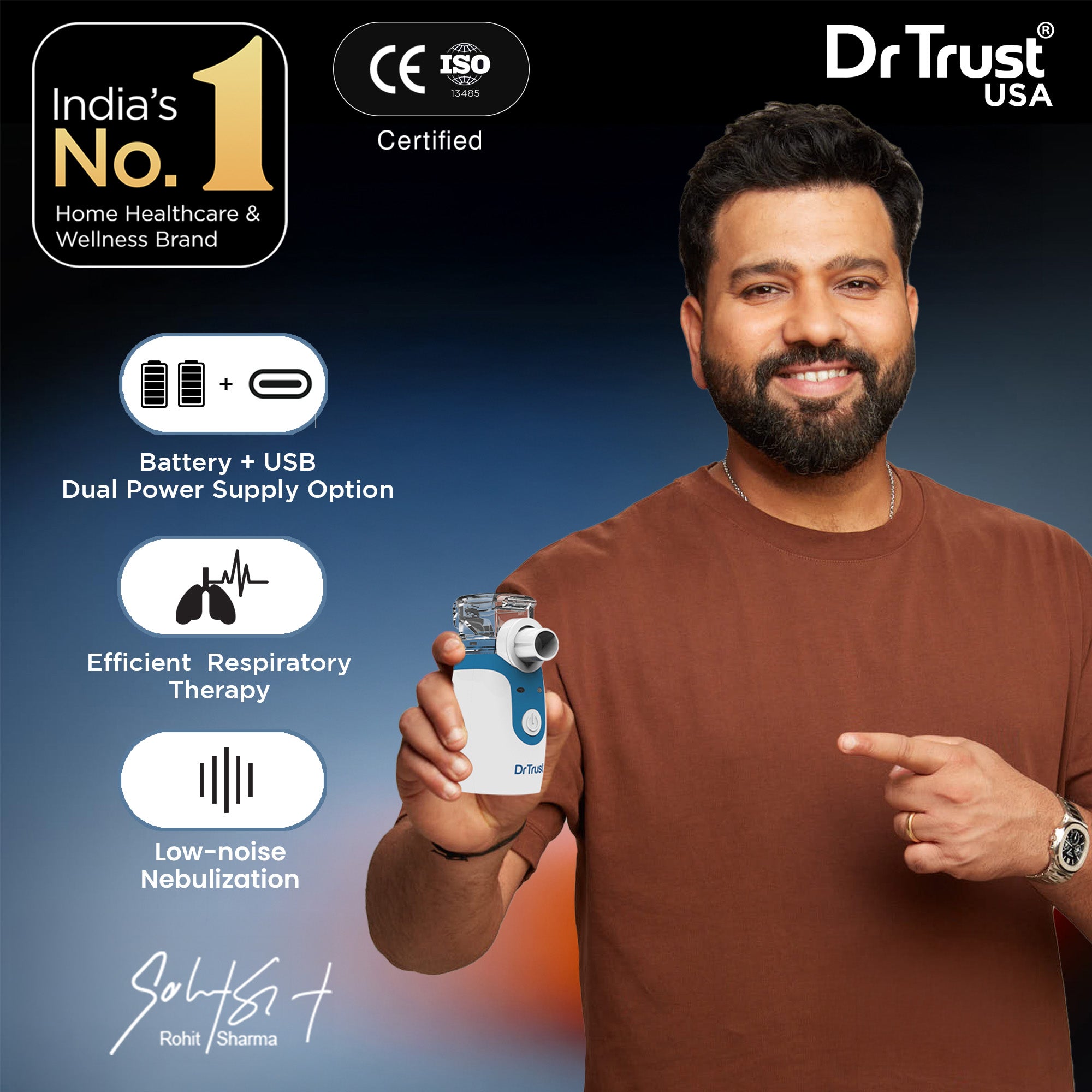 Dr Trust USA Portable Ultrasonic Mesh Nebulizer 404