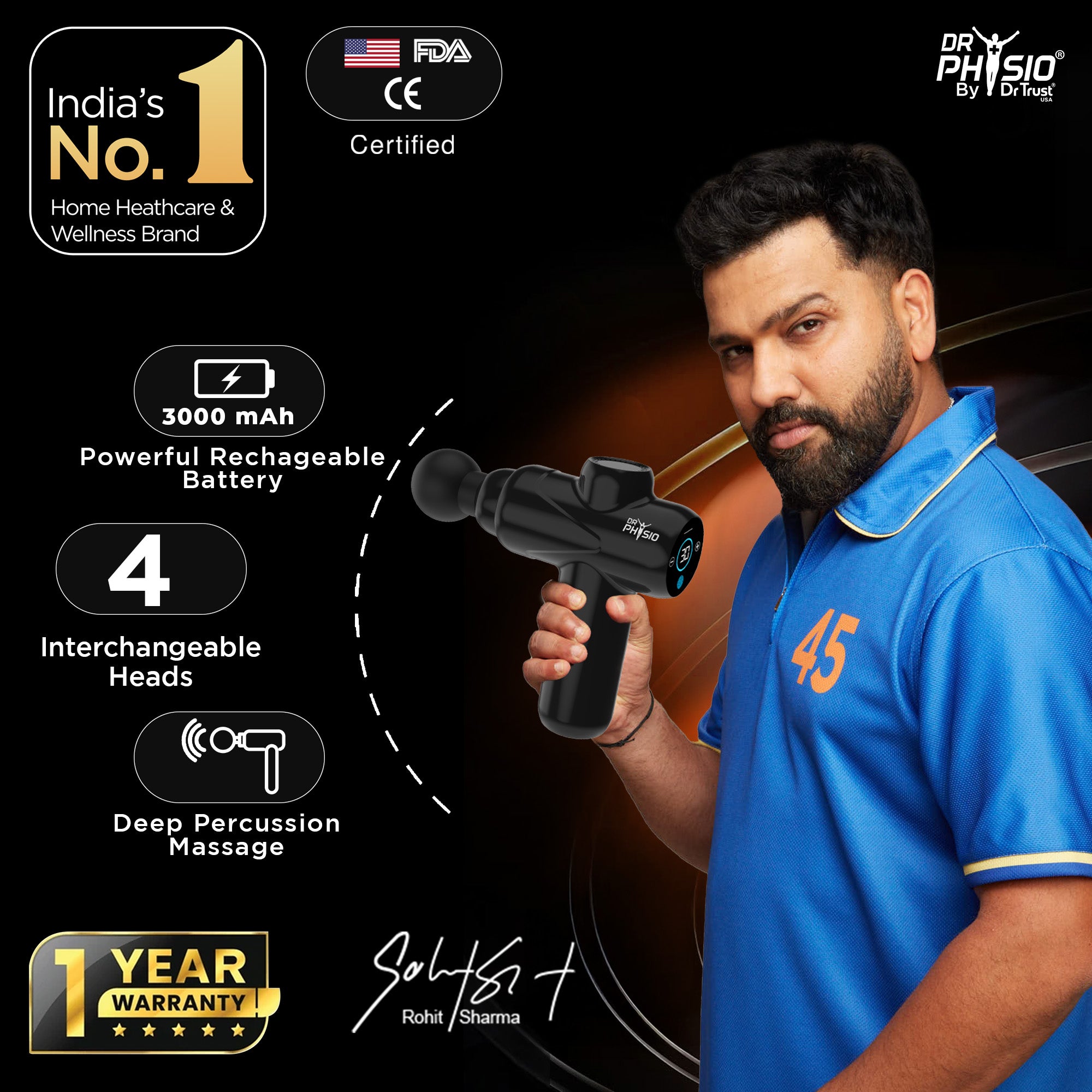 Dr Physio USA Touch Dynamo Electric Massage Gun 1049