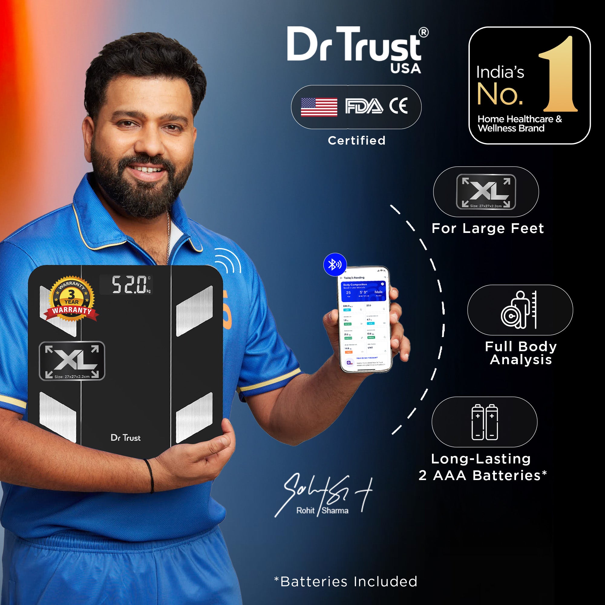 Dr Trust USA Hercules Smart Body Fat Analyser & Composition Scale 525