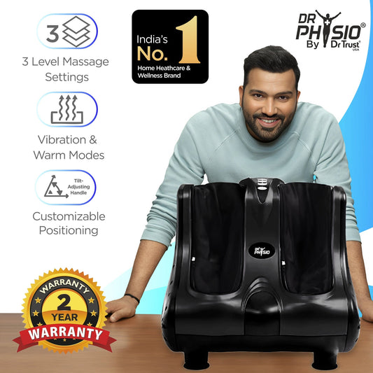 Dr Trust USA foot massager Dr Physio USA 1046 Monarch Leg, Foot, Ankle & Calf Massage Machine with Heat, Deep Kneading & Vibration Massager For Plantar Fasciitis, Aches, Stiffness Pain Relief Home and Spa Relaxation Massager