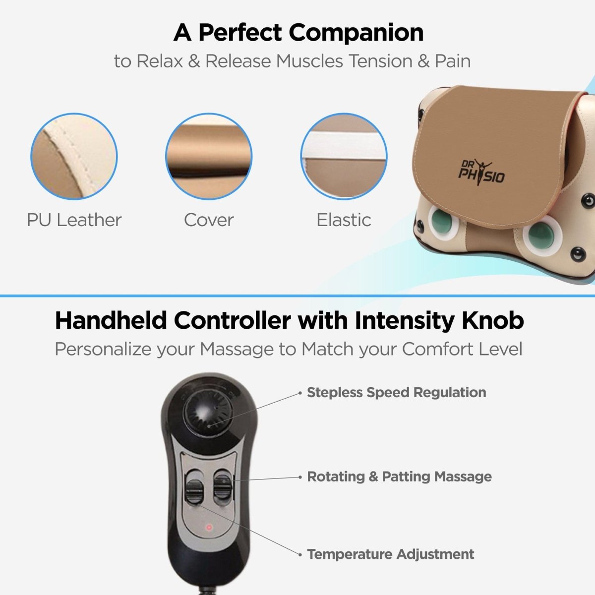 Dr Physio USA 3D Massage Pillow with Heat 1009 (Brown)