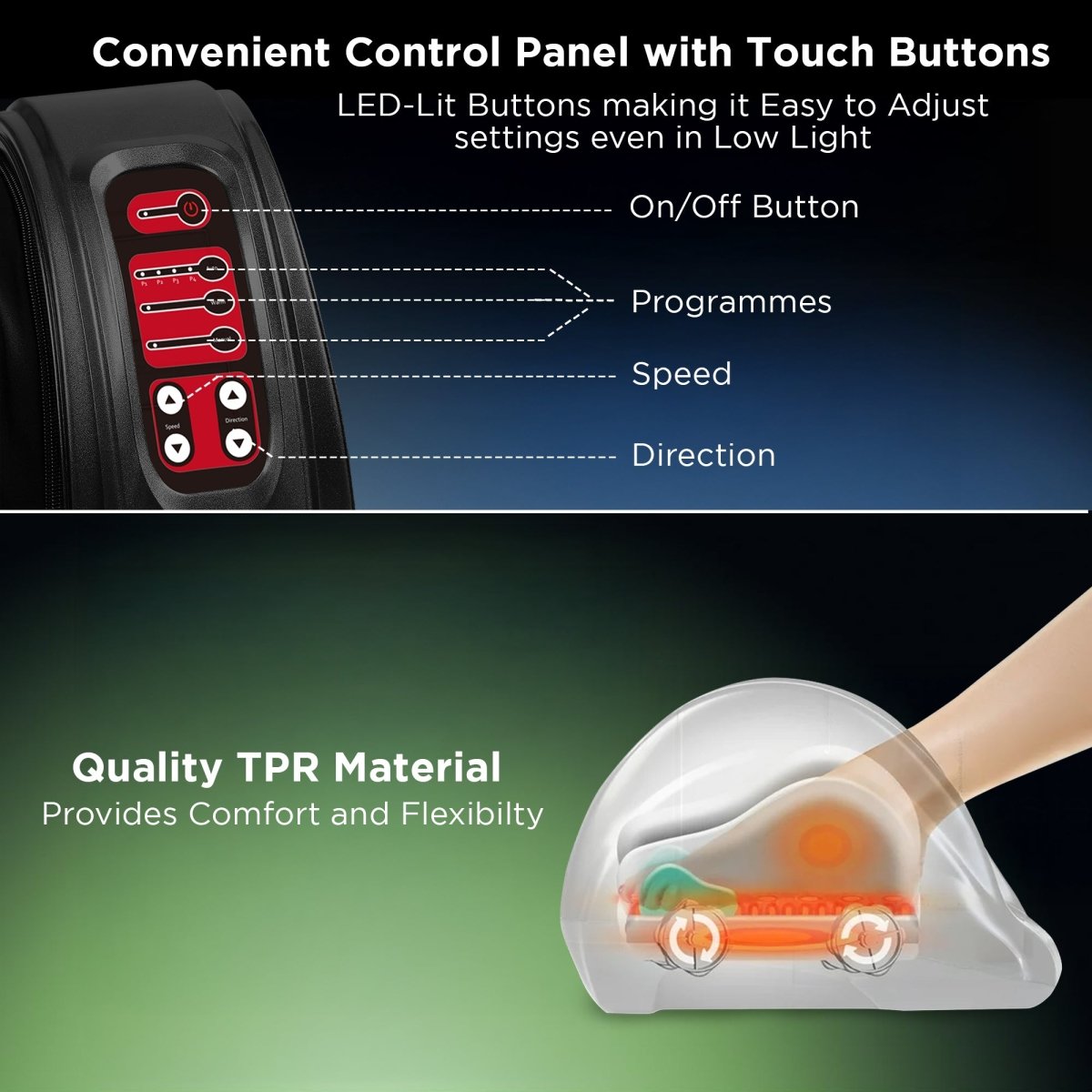 Dr Physio USA Electric Shiatsu Foot Massager with Heat - 1019 (Black)