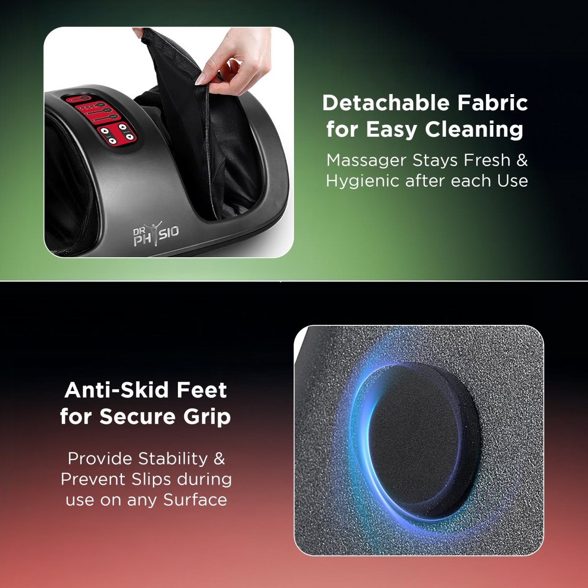 Dr Physio USA Electric Shiatsu Foot Massager with Heat - 1019 (Black)