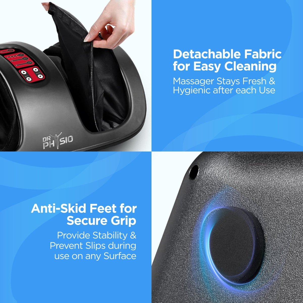 Dr Physio USA Electric Shiatsu Foot Massager with Heat - 1019 (Black)