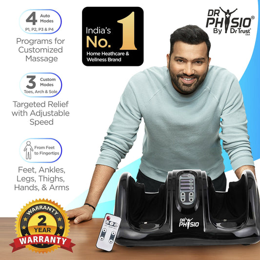 Dr Trust USA foot masager Dr Physio USA Maestro Shiatsu Electric Foot Massager Machine for Plantar Feet Pain Relief, Kneading & Rolling Massage, Multipurpose Hand, Leg, and Arms Massage Improving Blood Circulation, Customized Settings 1044