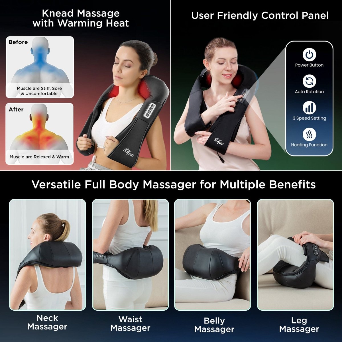 Dr Physio USA Shiatsu Neck and Shoulder Massager 1013