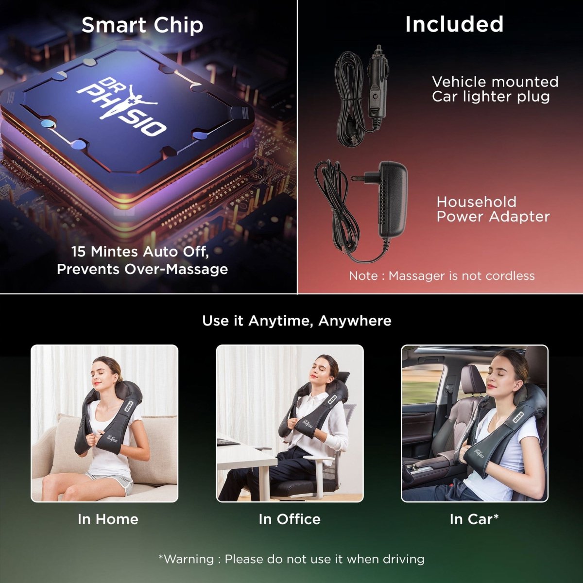 Dr Physio USA Shiatsu Neck and Shoulder Massager 1013