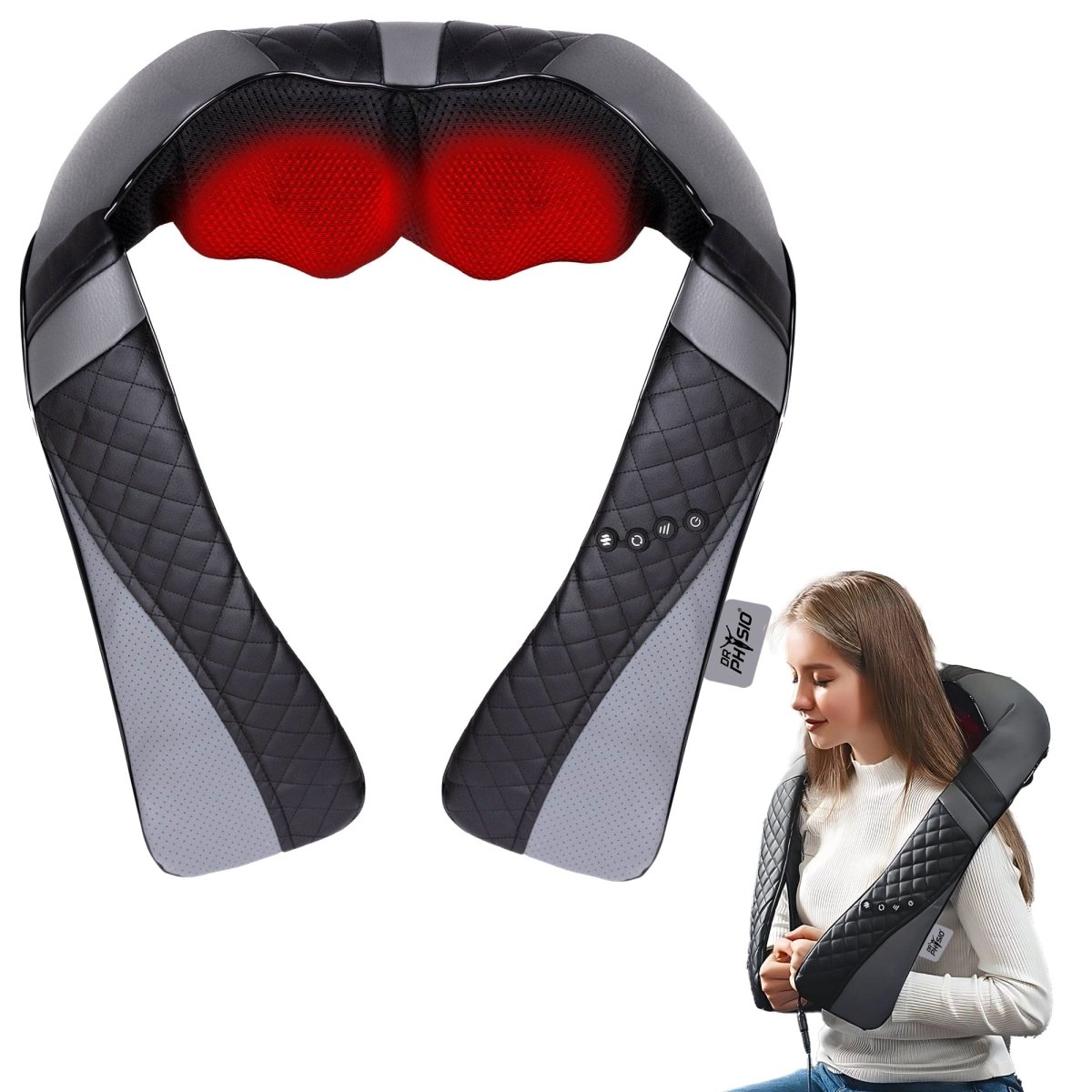Dr Physio USA Shiatsu Neck, Back and Shoulder Massager with Heat 1047