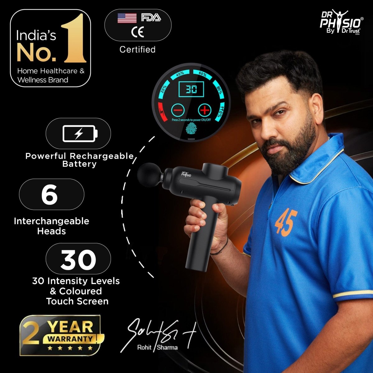 Dr Physio USA Supervolt PRO Electric Gun Massager 1043