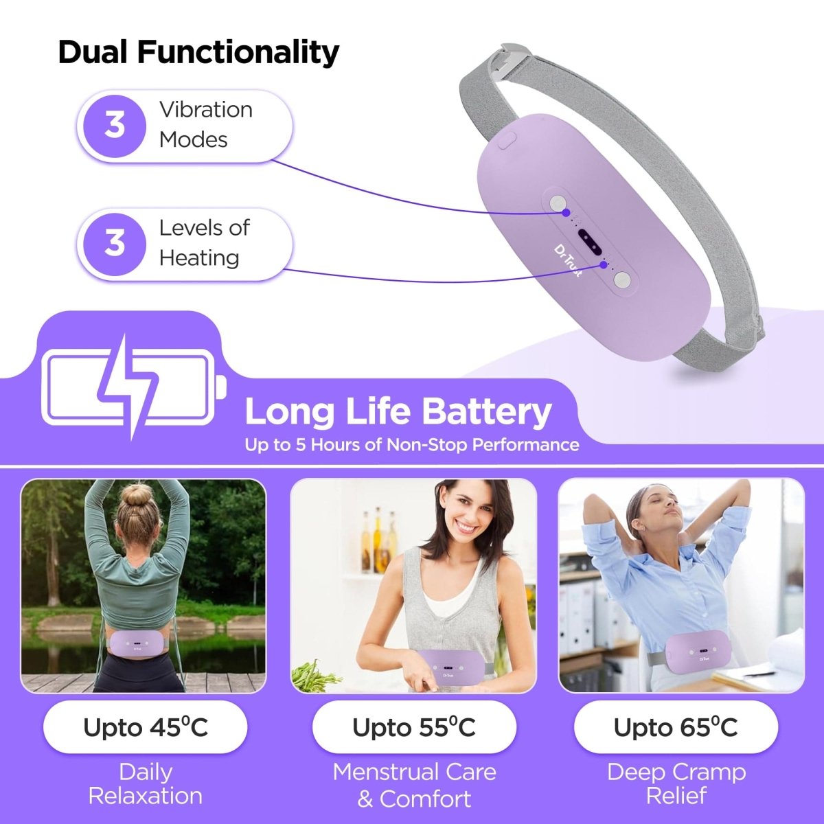 Dr Trust Period Cramps Pain Relief Heating & Massage Pad 389