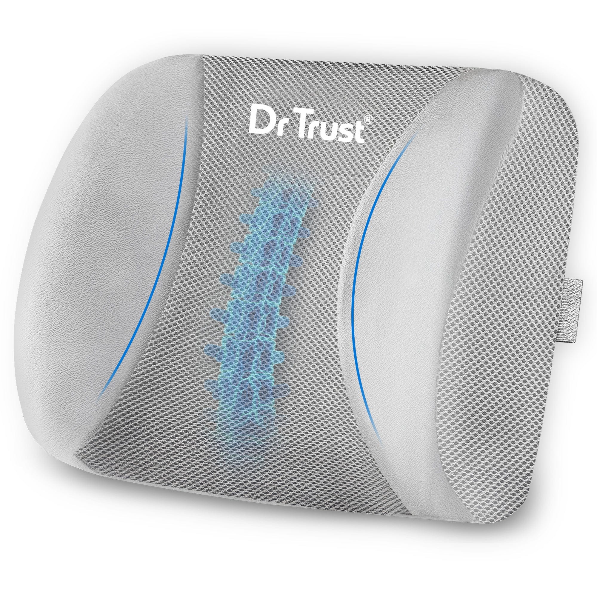 Dr Trust USA backrest Dr Trust USA 391 Orthopaedic Lumbar Support Pillow For Lower Back Pain Relief, Spine Alignment & Posture Corrector Orthopedic PU Foam Backrest Cushion for Office Chair, Car Seat, Wheelchair & Home