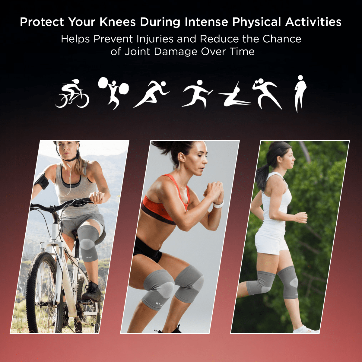 Dr Trust USA 4501 Premium Knee Support Cap for Sports, Gym, Exercise, Running, Cycling, Workout, Joint Pain Relief, Arthritis Compression Knee Brace for Men and Women