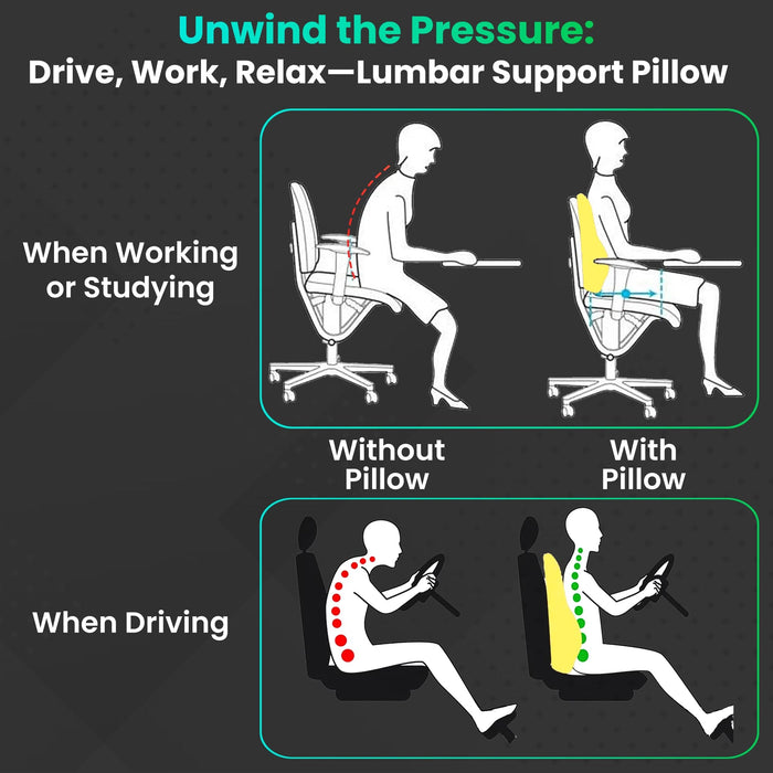 Dr Trust USA backrest Dr Trust USA Orthopedic Back Support Pillow for Office Chair, Car Seat To Sit Up Right, Memory Foam Backrest For Pain Relief, Lumbar Support, Spine Alignment, Posture Corrector 360