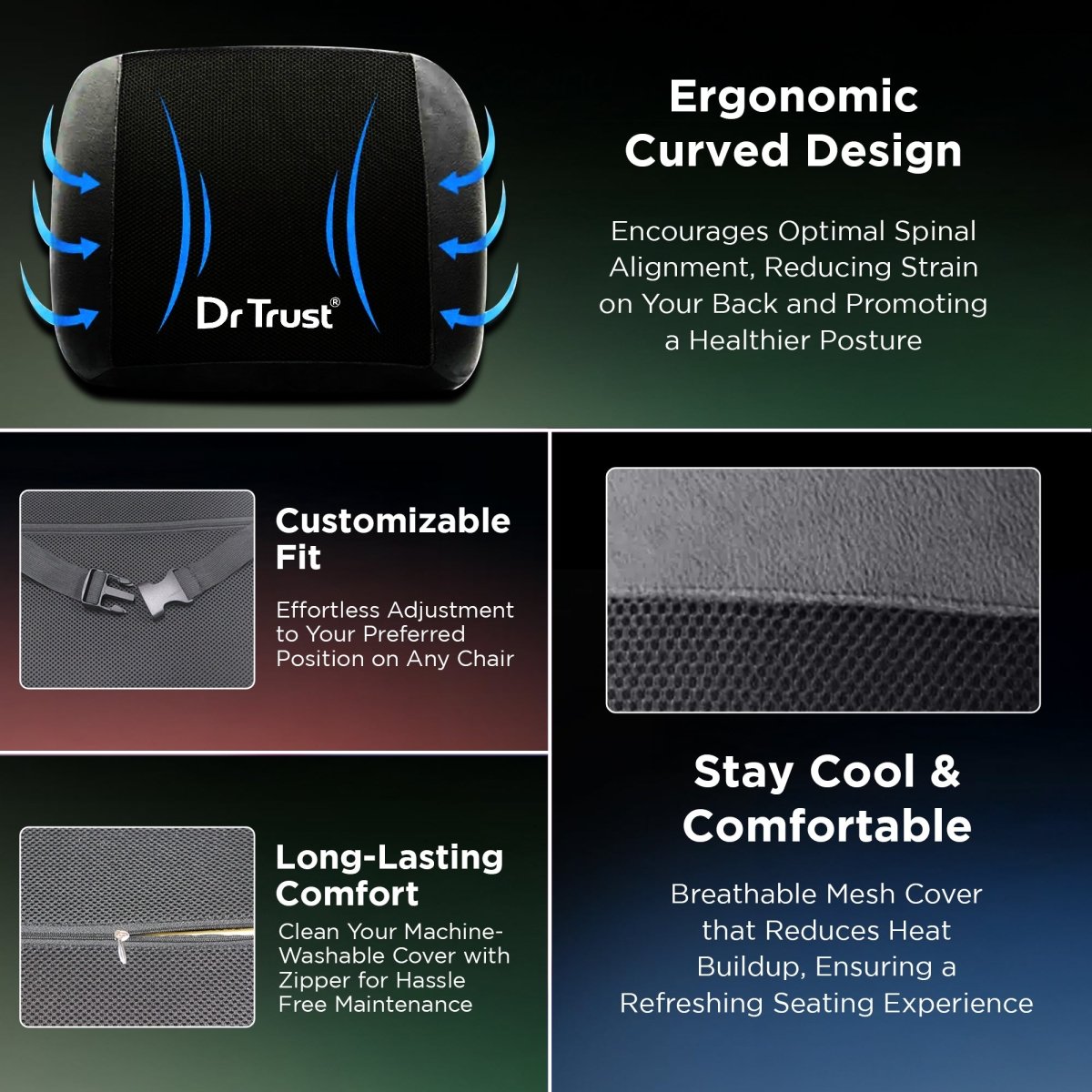 Dr Trust USA Backrest Pillow 305 (Soft)