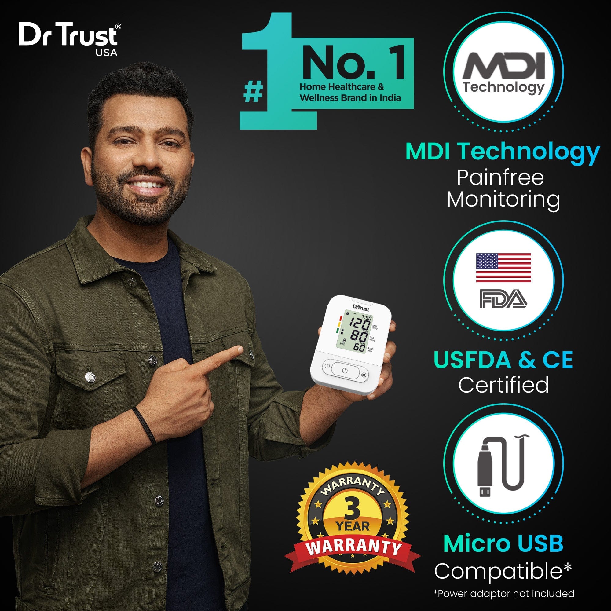 Dr Trust USA Blood Pressure Monitor Dr Trust USA BP Check Digital Blood Pressure Monitor -126, Fully Automatic Arm-type BP Monitoring Machine For Accurate Results, Best Blood Pressure Monitor For Home Use