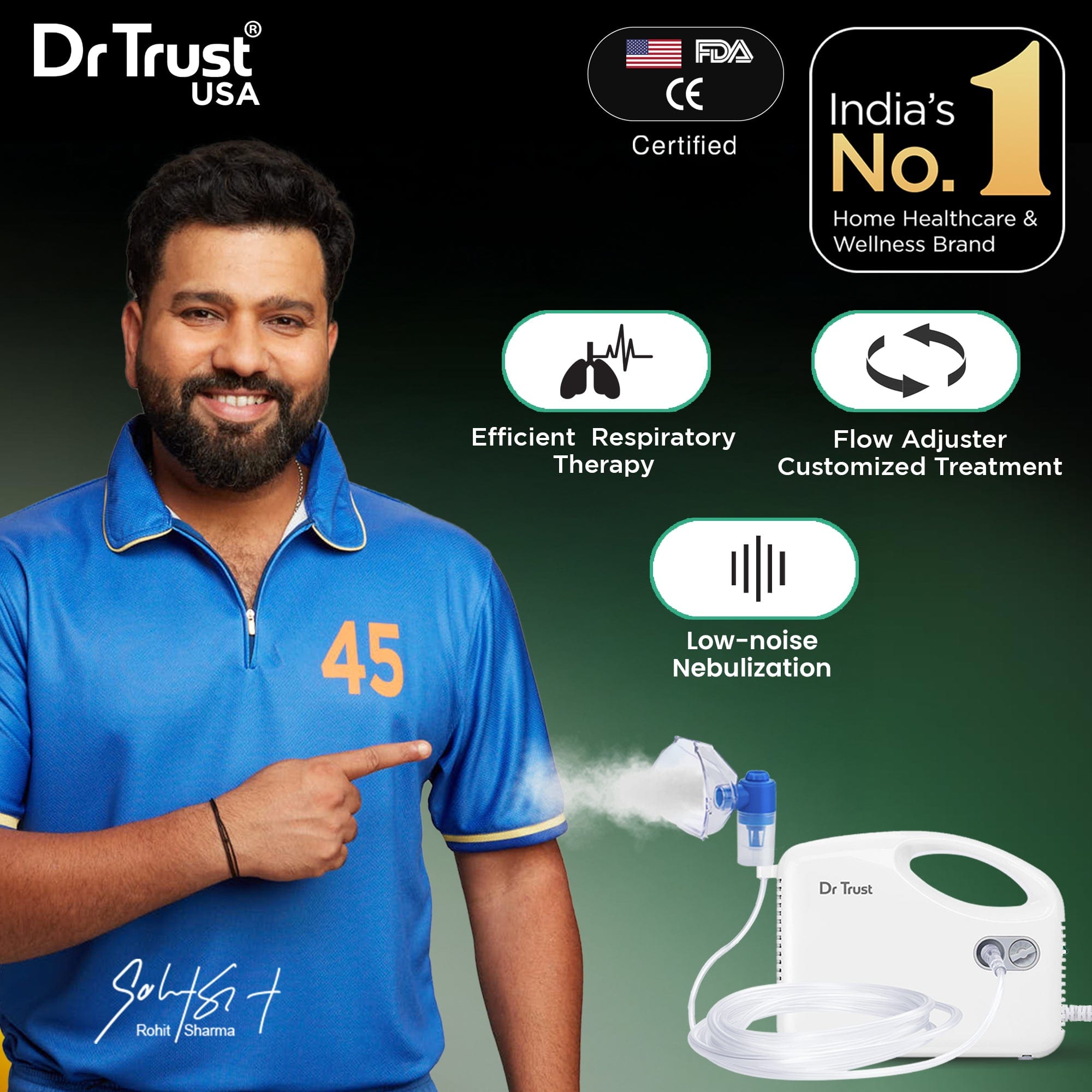 Dr Trust USA Nebulizer Dr Trust USA Bestest Handyneb Compressor Nebulizer Machine For Kids and Adults for Cold, Cough, Congestion, Allergies, and Respiratory Ailments 401WB