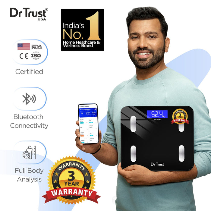 Dr Trust USA Weighing Scale Dr Trust USA Smart Body Fat and Body Composition Rechargeable Scale Analyser 2.0 for Body Weight 509
