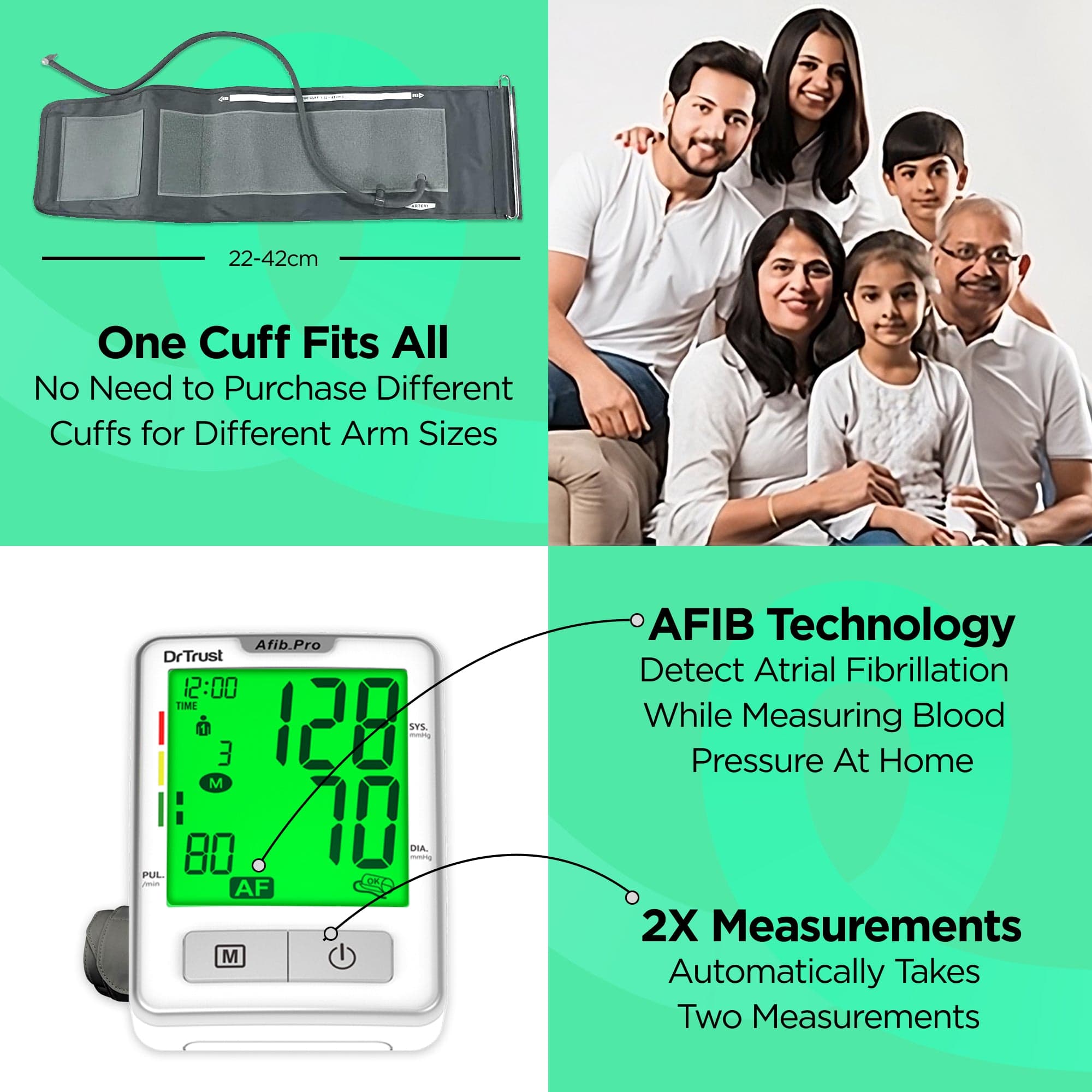 Dr Trust USA Blood Pressure Monitor Dr Trust USA Afib Pro - Atrial Fibrillation Digital BP Monitor 102
