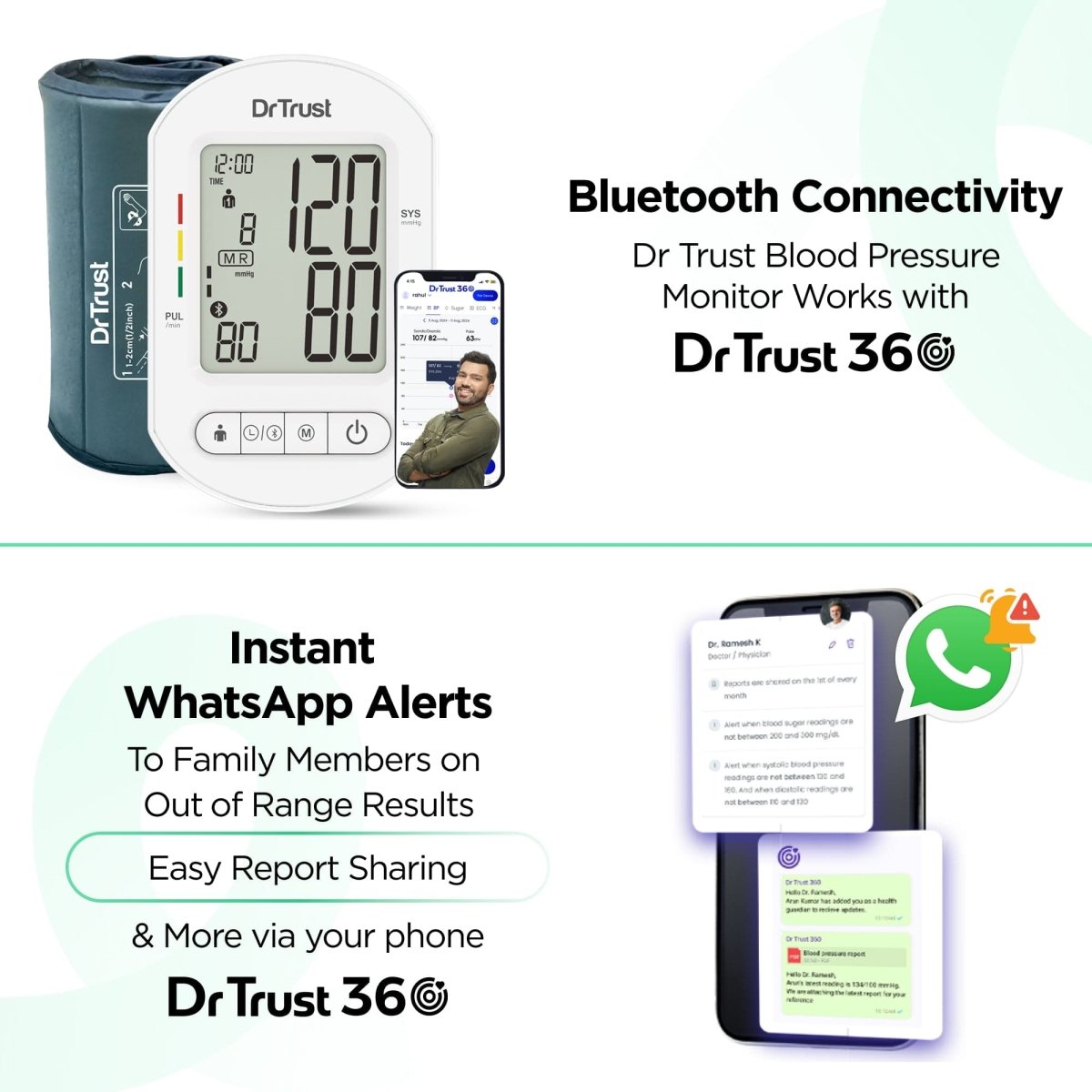 Dr Trust USA Blood Pressure Monitor Core Model with Bluetooth 124