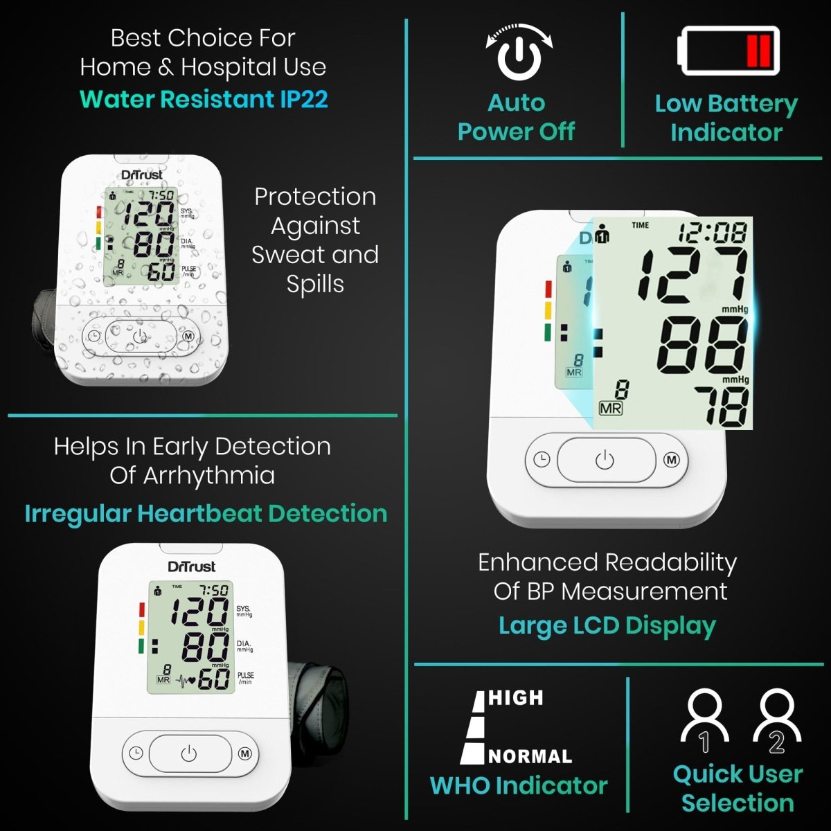Dr Trust USA BP Check Pro Digital BP Monitor 127 (With Adapter)