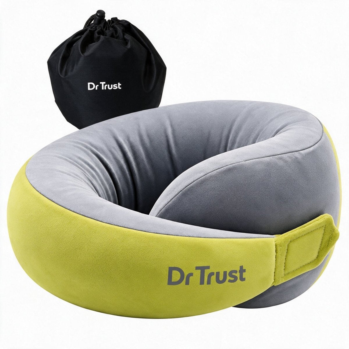 Dr Trust USA Cocoon 3219 Travel Neck Pillow with 360° Support & Memory Foam – Green