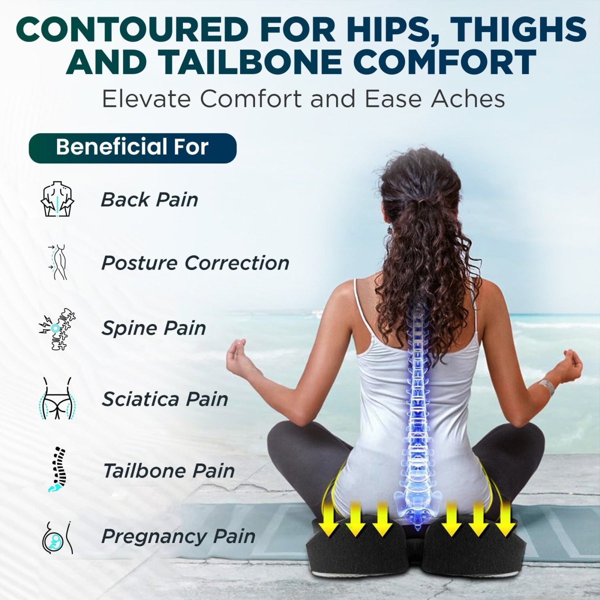 Dr Trust USA Contoured Coccyx Pillow 396 Pro