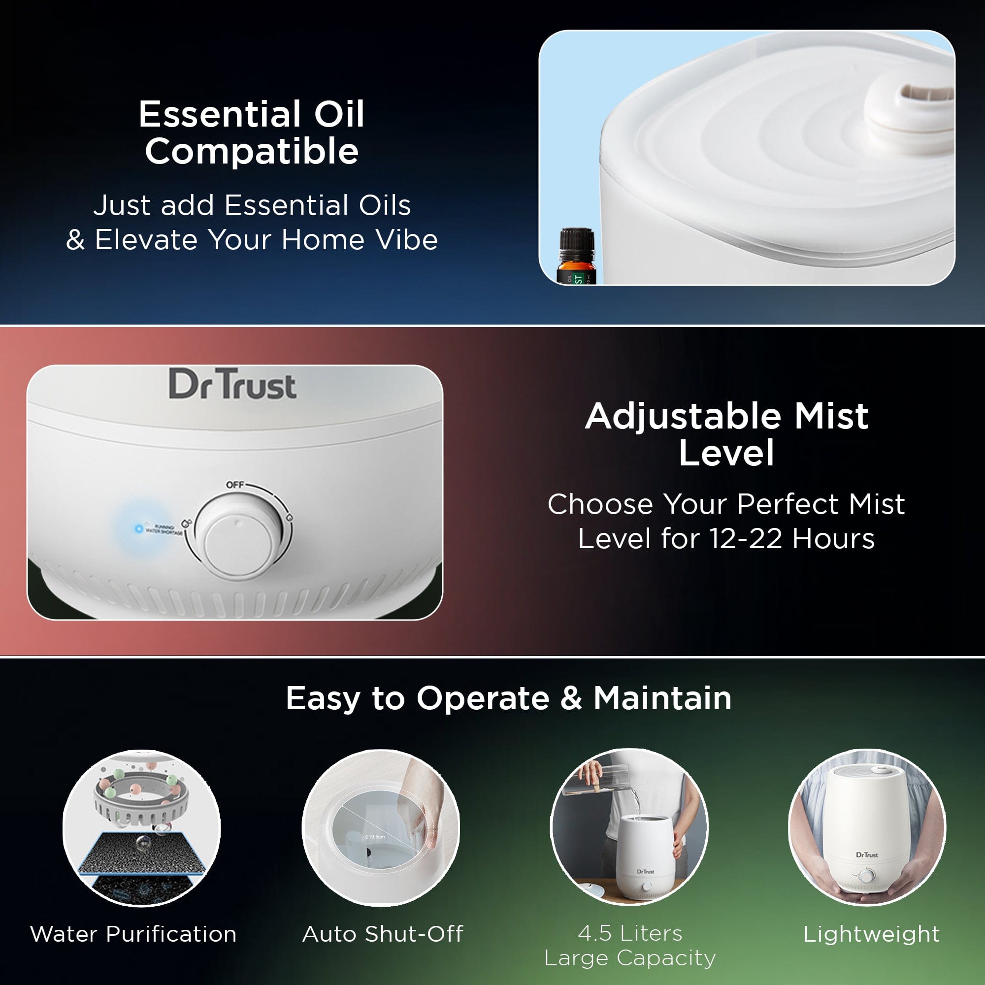 Dr Trust USA humidifier Dr Trust USA Cool Mist Humidifier 4.5 L - 907