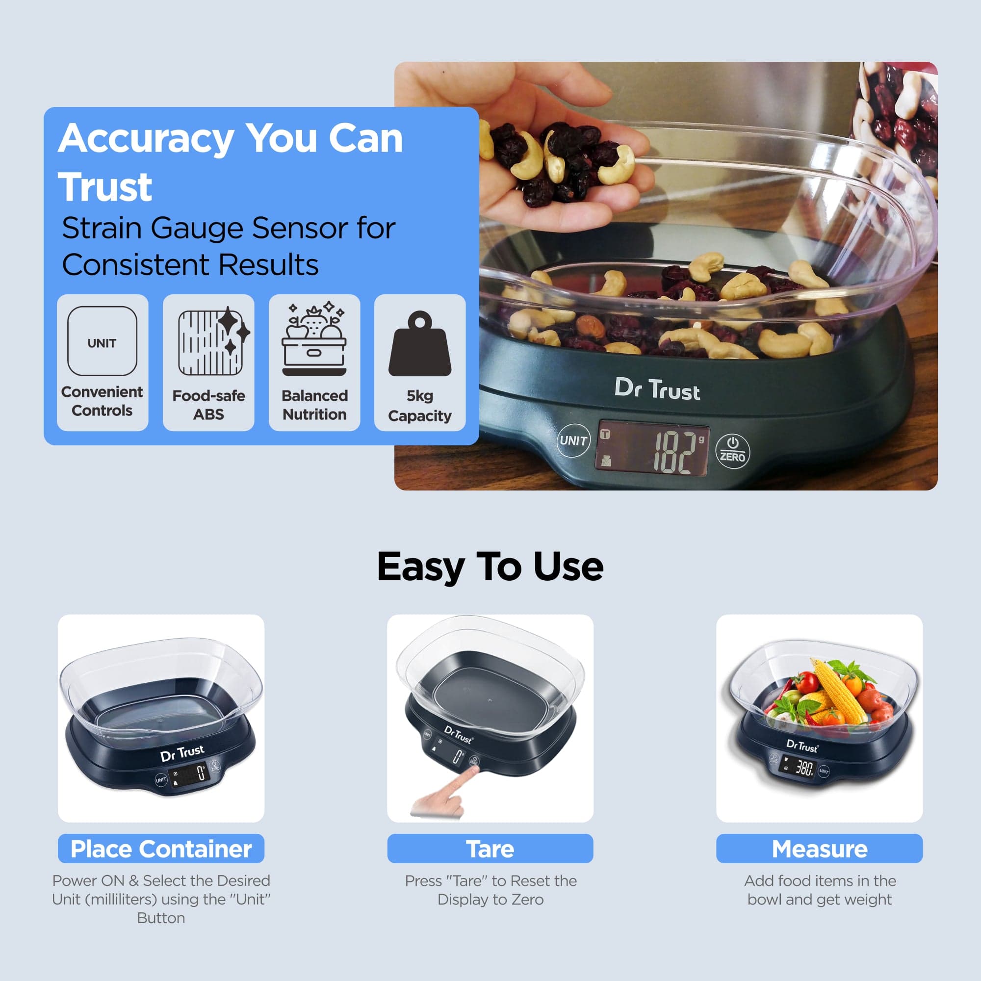 Dr Trust USA kitchen scale Dr Trust USA Kitchen Scale Weight Machine 508