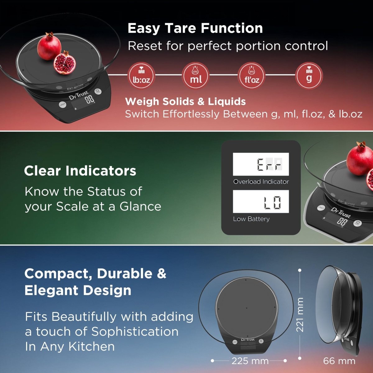 Dr Trust USA Digital Kitchen Weight Machine with Bowl 531 (5 kg)