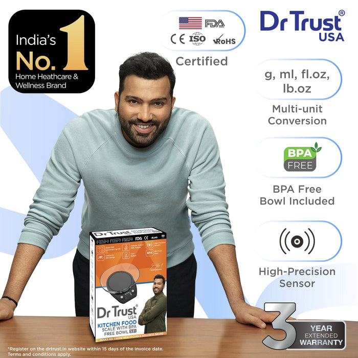 Dr Trust USA kitchen scale Dr Trust USA Digital Kitchen Weight Machine with Bowl for Healthy Cooking & Baking, Multi-purpose, Precision Weighing Scale 531 Measure up to 5 kg, Diet Food, Precision Nutrition BPA Free Bowl & Batteries Included