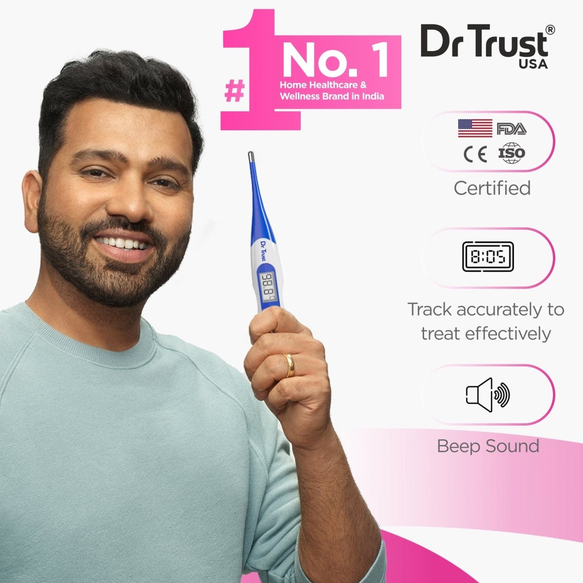 Dr Trust USA Digital Thermometer With Flexible Tip - 613