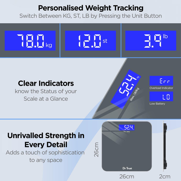 Dr Trust USA Weighing Scale not body fat Dr Trust USA Platinum Rechargeable Digital Personal Weighing Scale 501