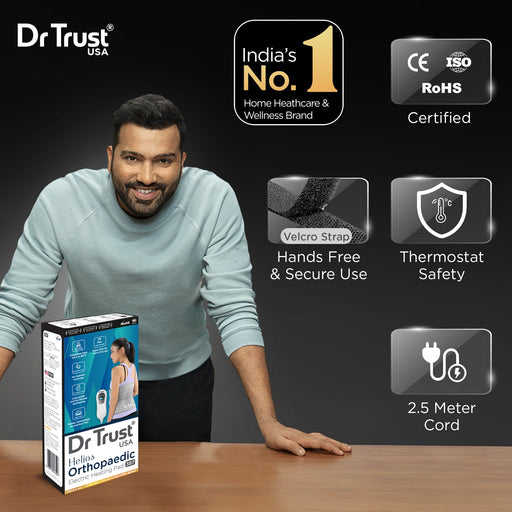 Dr Trust USA Hot Cold Dr Trust USA Electric Heating Pad for Pain Relief Orthopaedic Heat Belt 387 for Joints, Muscle, Shoulder, Abdominal, Knee, Neck Back and Full Body Pain Relief Hot pad