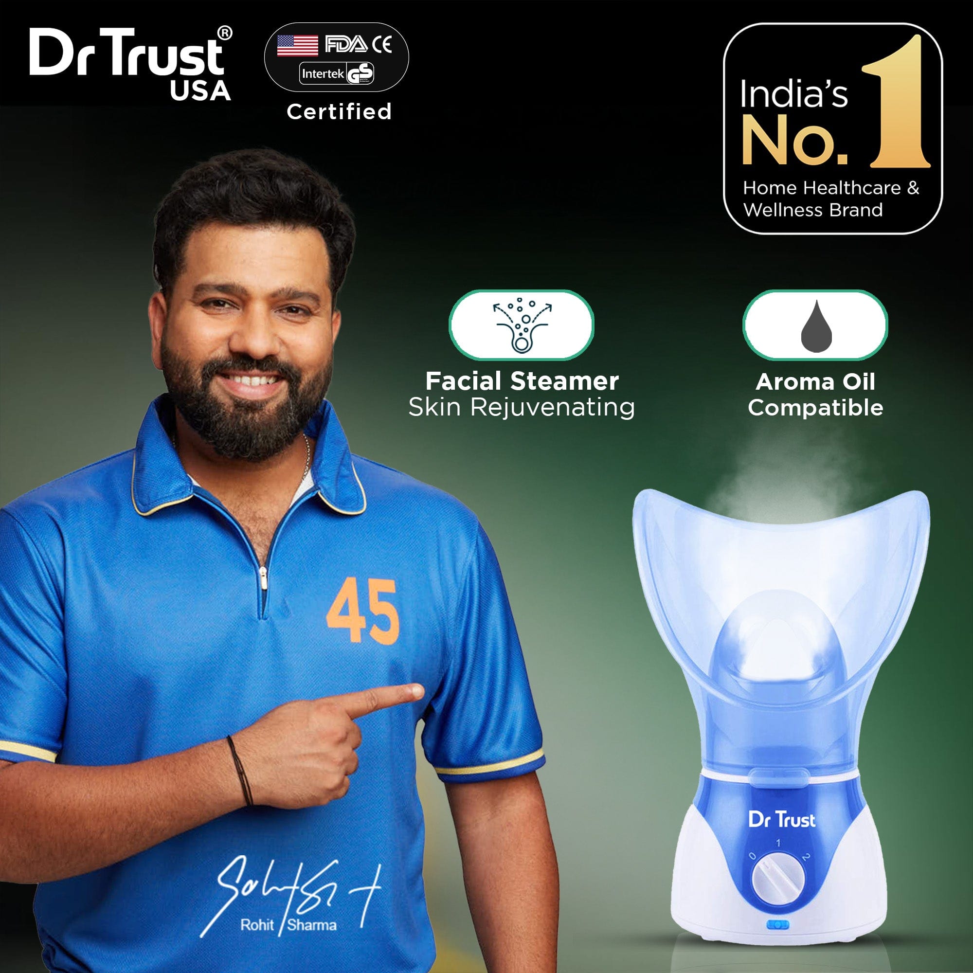 Dr Trust USA facial Steamer Dr Trust USA Home Spa Face Steam Vaporizer (Blue) 901