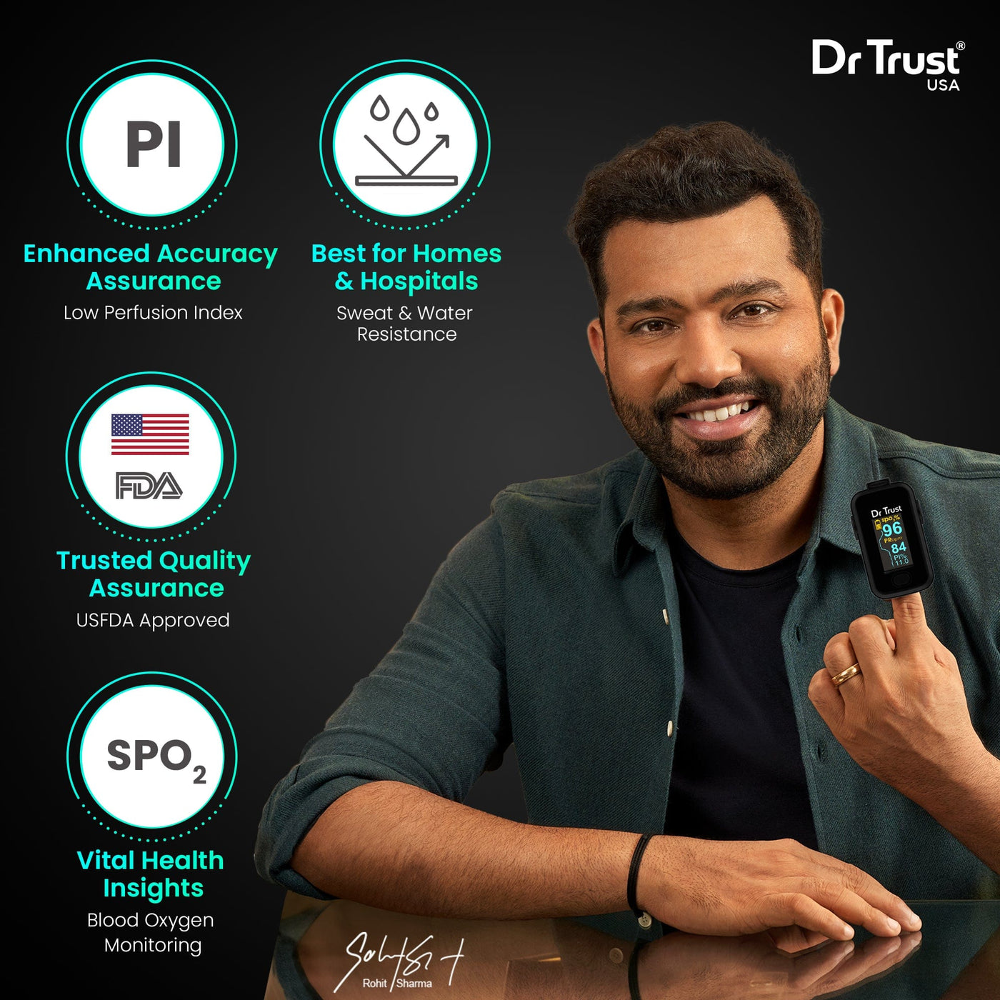 Dr Trust USA Fingertip Pulse Oximeter Sp02 | Oximeter Machine