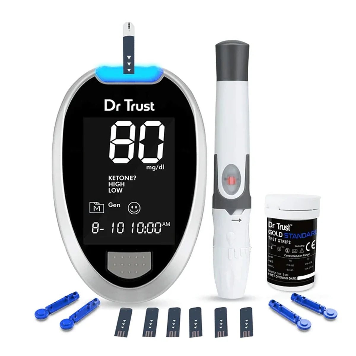 Dr Trust USA Gold Standard Glucosure Glucometer 9001 (10 Strips)