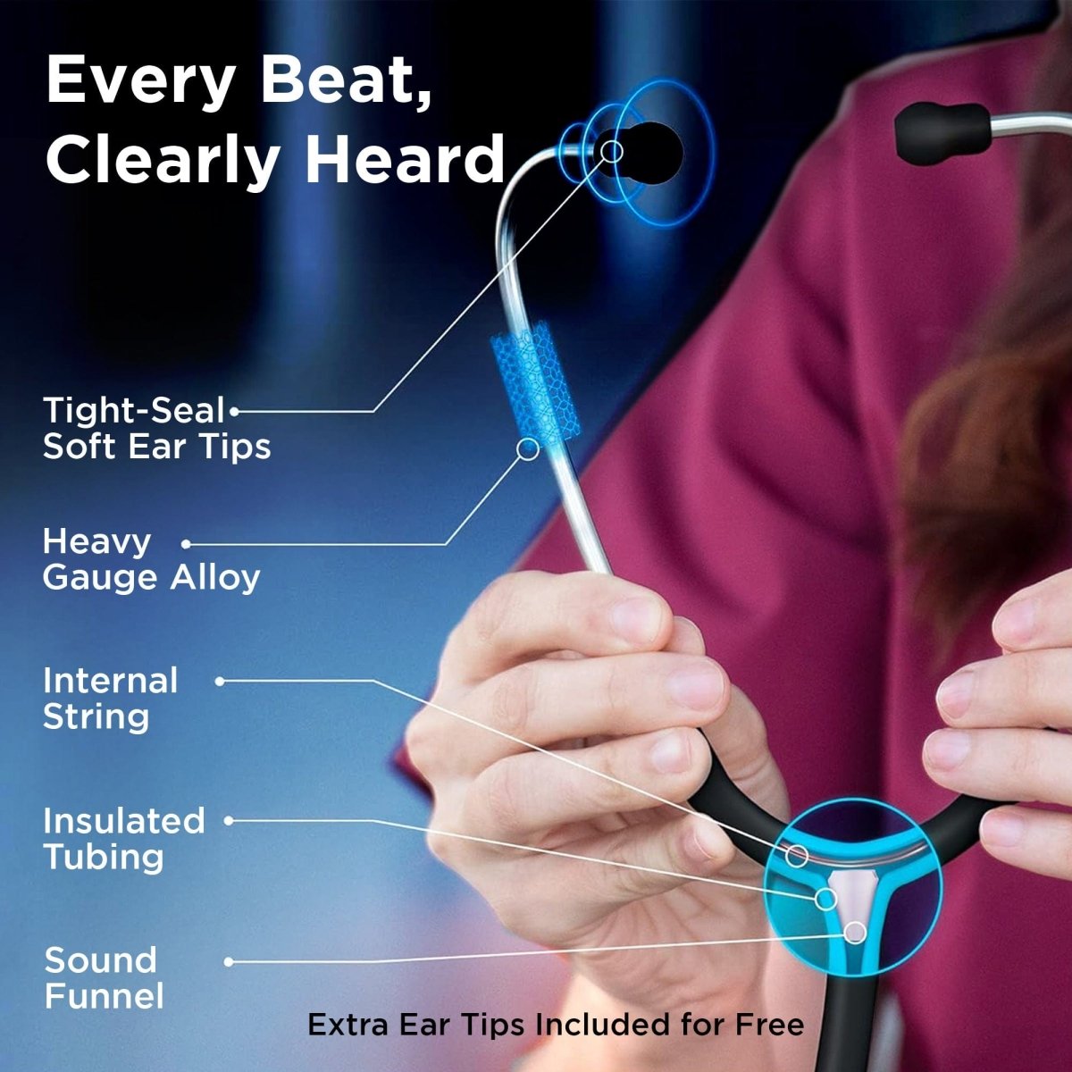 Dr Trust USA Gold Standard III Stethoscope 128 (Black)