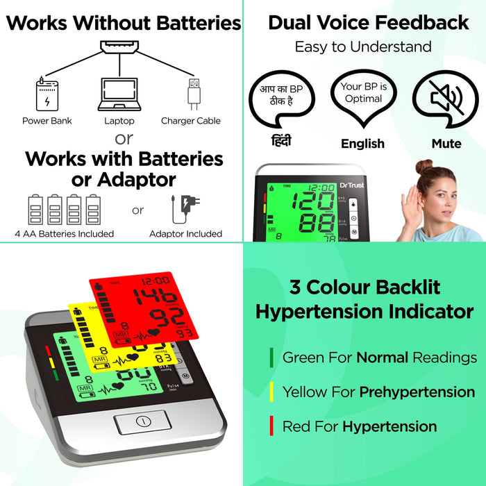 Dr Trust USA Blood Pressure Monitor Dr Trust USA Goldline BP Monitor Blood Pressure Machine for BP Testing 103